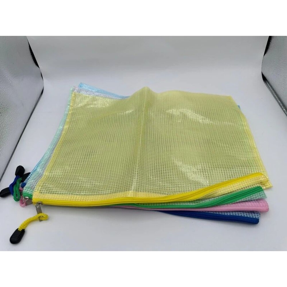 4 pc mesh zipper pouch bags